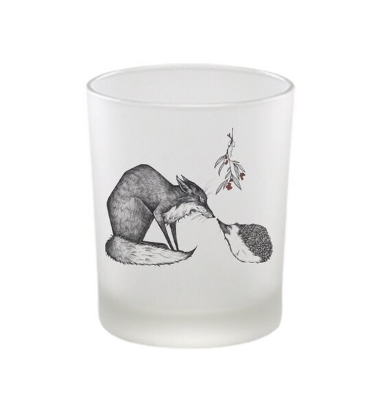 Windlicht »Fuchs und Igel« von LIGARTI | handbedrucktes Teelicht | Kerzenhalter | Kerzenglas von LIGARTI
