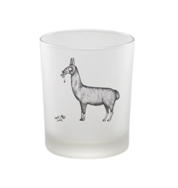 Windlicht »Lama« von LIGARTI | handbedrucktes Teelicht | Kerzenhalter | Kerzenglas von LIGARTI