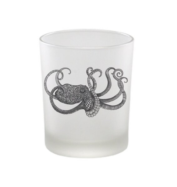 Windlicht »Oktopus« von LIGARTI | handbedrucktes Teelicht | Kerzenhalter | Kerzenglas von LIGARTI