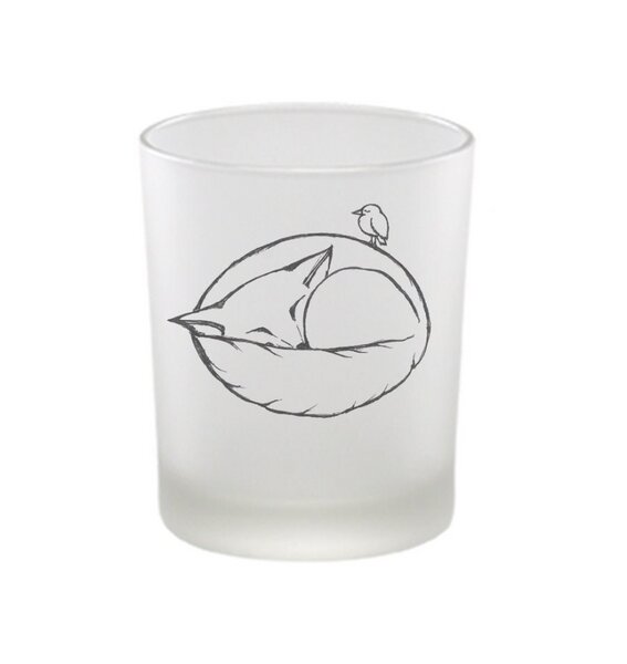Windlicht »Schlafender Fuchs« von LIGARTI | handbedrucktes Teelicht | Kerzenhalter | Kerzenglas von LIGARTI