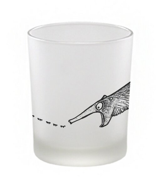 Windlicht »Schleckbert« von LIGARTI | handbedrucktes Teelicht | Kerzenhalter | Kerzenglas von LIGARTI