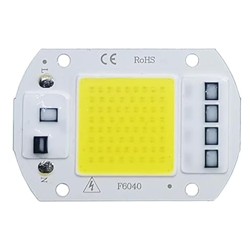 LIGHBIB 2Pcs COB LED Lampe Chip AC 110V 220V Led-lampe 10W 20W 30W 50W IP65 High Power Smart IC DIY Flutlicht Lampe Scheinwerfer Outdoor Chip Lampe,Kaltes Weiß,50W 220V von LIGHBIB