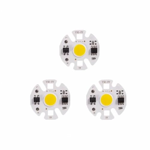 LIGHBIB COB Chip Lampe Matrix AC 220V 3W 5W 7W 9W 12W Für Flutlicht Scheinwerfer Keine Notwendigkeit Stick Projektor Glühbirne Perlen,Warmweiß,7W 3St von LIGHBIB