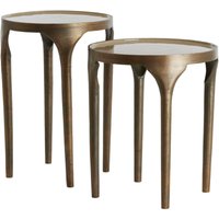Light And Living - Light & Living Beistelltisch-Set lapaz antik Bronze und Taupe – von LIGHT AND LIVING