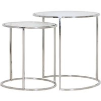 Light&living - Beistelltisch Set von 2 Duarte Nickel + Glas - Light&living - Beistelltisch Set von 2 Duarte Nickel + Glas - von LIGHT & LIVING