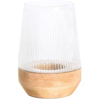 Light&living - kleines Windlicht minas Glas gerippt + Holz natur Light&living - kleines Windlicht minas Glas gerippt + Holz natur von LIGHT & LIVING