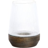 Light&living - minas Windlicht aus klarem Rippenglas auf dunklem Light&living - minas Windlicht aus klarem Rippenglas auf dunklem von LIGHT & LIVING