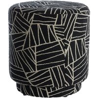 Pouf Davonte im Schwarz-Weiß-Design – Ø40x44 cm - Light&living von LIGHT & LIVING
