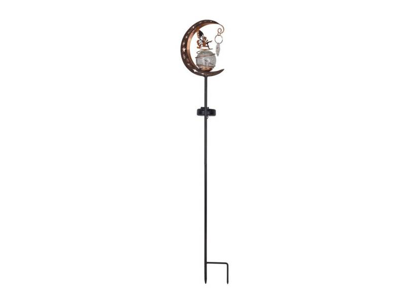 LIGHT&MORE LED Gartenleuchte Light & More Solarleuchte Mond Erdspieß schwarz, Inkl. Leuchtmittel, Nicht dimmbar nicht Smart Home-fähig ohne Bewegungsmelder von LIGHT&MORE