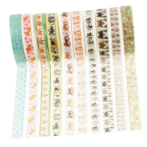 LIGHTAOTAO 10 Rollen Teiliges Washi Tape Set Glänzendes Selbstklebendes Dekoband für DIY Scrapbooking Leicht Abreißbar Beschreibbar Vielseitig Einsetzbar für Handwerk Journal und von LIGHTAOTAO