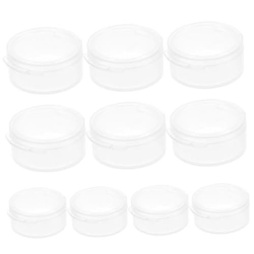 LIGHTAOTAO 10 Stück Transparente Runde Aufbewahrungsboxen aus PP mit Deckel Stapelbar Bpa Frei Vielseitig für Ohrstöpsel Schmuck Kosmetik und Kleine Accessoires Robust und Kratzfest von LIGHTAOTAO