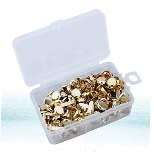 LIGHTAOTAO 200 Stück Metall Brads Gold Elektropolierte Papierverschluss Klammern mit Aufbewahrungsbox für Bastelarbeiten Scrapbooking und DIY Projekte von LIGHTAOTAO