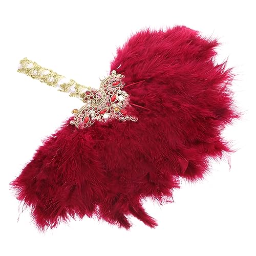LIGHTAOTAO Braut Fächer mit Farbigen Strasssteinen Handgefertigter Runder Hochzeitsfächer Eleganter Dekorativer Handfächer für Braut und Brautjungfern Langlebiges Hochzeitsaccessoire von LIGHTAOTAO