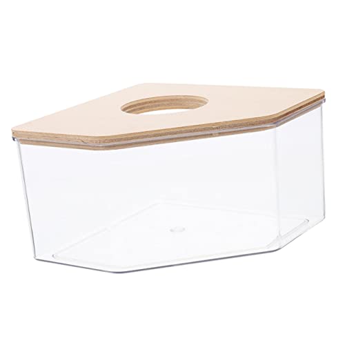 LIGHTAOTAO Hamster Sandbad Box Transparent Sandkasten Haus für Kleintiere Wie Gerbils Mäuse Zwerghamster mit Großem Dreieck Design und Gelbem Deckel Leicht zu Reinigen und Beobachten von LIGHTAOTAO