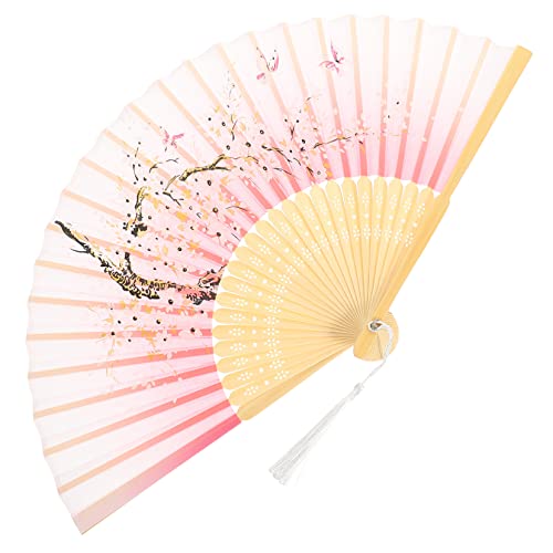 LIGHTAOTAO Klassischer Faltbarer Handfächer für Tanz und Sport Tragbarer Robuster Festival Fächer in Rosa mit Drachen und Pflaumenmuster Vielseitig als Kühl und Performance Requisite Geeignet LIGHTAOTAO Klassischer Faltbarer Handfächer für Tanz und Sport Tragbarer Robuster Festival Fächer in Rosa mit Drachen und Pflaumenmuster Vielseitig als Kühl und Performance Requisite Geeignet von LIGHTAOTAO
