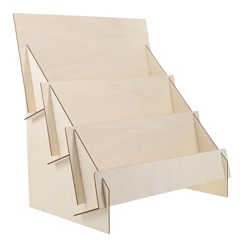 LIGHTAOTAO Stufiges Holz Kartenhalter Organizer Rack Nachhaltiger Postkartenständer für Desktop Stabiler Kartenhalter für Grußkarten Broschüren Fotos für Shops und Arbeitsbereiche von LIGHTAOTAO