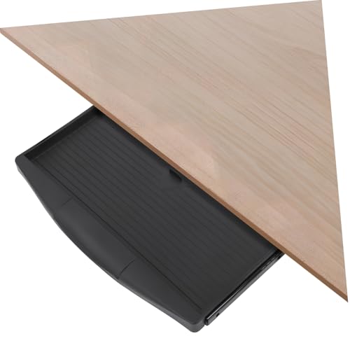 LIGHTAOTAO Verstellbare Tastaturablage mit Schubladensystem Untertisch Montageset Platzsparender Schreibtisch Organizer Ergonomischer Mausplatz Schwarzes Komplettset mit Slide Out Funktion von LIGHTAOTAO