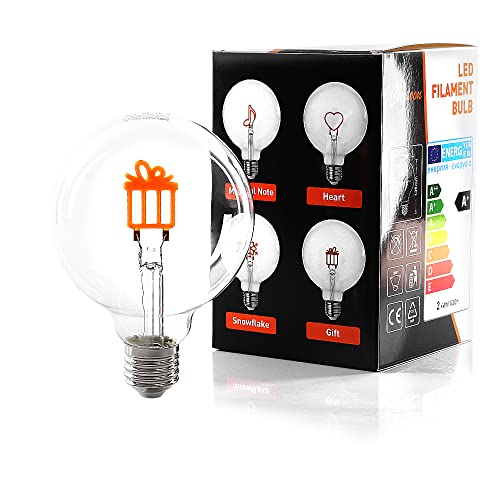 LIGHTDELUX Filament LED E27 Bild Lampe Cartoon Bulb A60 2W (GESCHENK G95) von LIGHTDELUX