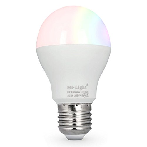 LIGHTEU®, 6W E27 Milight Miboxer drahtlose E27 6W 2.4G RF Fernbedienung RGBCCT LED Glühbirnen (Fernbedienung nicht enthalten), 550LM, fut014 von lighteu