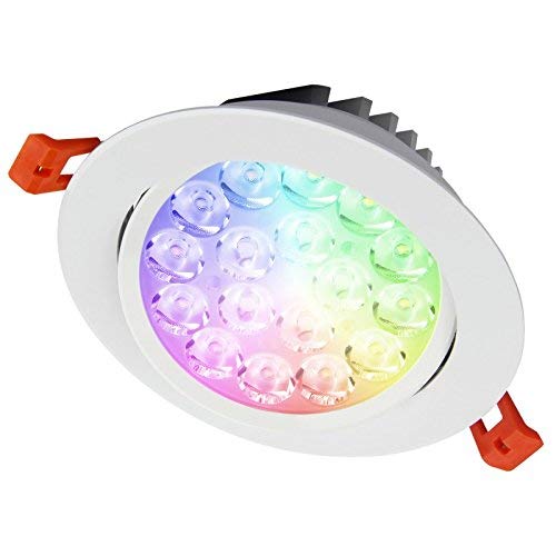 LIGHTEU®, Milight IP54 wasserdicht feuchtigkeitsdicht RGBCCT 9 WATTS LED Deckenleuchte SPOTLIGHT, smart rf aktiviert LED Downlight 9W, Deckenlampe Lichtwinkel einstellbar, FUT062 von lighteu