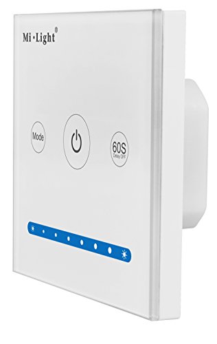 lighteu, Smart-Panel-Controller P1 original MiLight weißes Glas Touch Panel LED-Controller DC12V 24V 2-Kanal Helligkeit Dimmen Kontrolle für LED-Streifen von lighteu