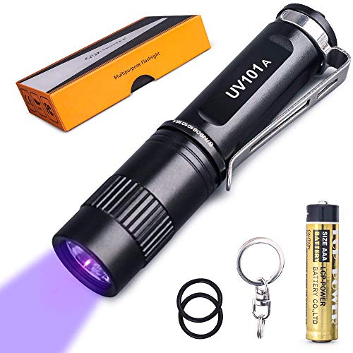LIGHTFE UV101A UV Lampe 395NM ultraviolett Taschenlampe LED Handlampe Ultraviolett Licht UV-Strahlen Wasserdicht IPX-7 Haustiere Urin-Detektor (inkl. Batterien) von LIGHTFE
