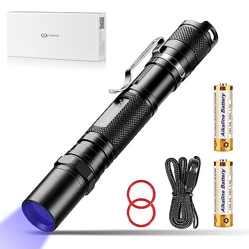 LIGHTFE UV301D plus UV Lampe 365NM Tragbar ultraviolett Taschenlampe LED Handlampe Leuchte Ultraviolett Licht UV-Strahlen Wasserdicht IPX-8 Haustiere Urin-Detektor (inkl. Batterien) von LIGHTFE