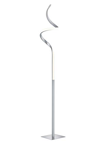 lightling LED Stehleuchte Wibke, Korpus aus nickel matt Metall, fest verbaute LED Technik (11W), dimmbar (Switch Dimmer), Höhe: 145 cm, Breite und Tiefe: 20 cm von lightling