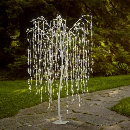 LIGHTSHARE Weidenbaum mit 384 LEDs, Weiß, für Jahreszeiten, Zuhause, Garten, Hochzeit, Geburtstag, Weihnachten, Urlaub, Party-Dekoration von LIGHTSHARE