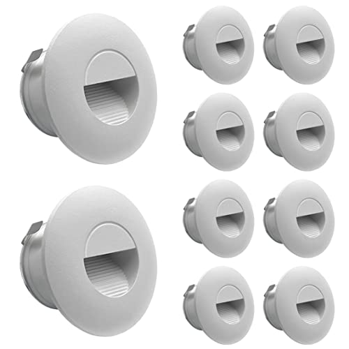 LIGHTWORLD24 LED Stufenlicht Treppenbeleuchtung Treppenleuchte Wand-Einbauleuchte Einbaustrahler Treppenlicht Flurleuchte Nachtlicht Weiß 2W IP65 180LM 10er SET von LIGHTWORLD24 Welt der Lichter