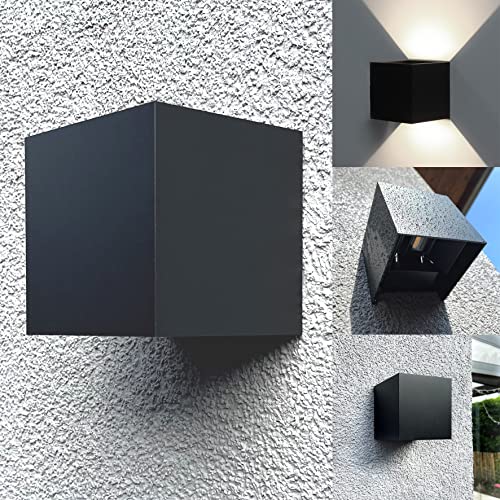 LIGHTWORLD24 Moderne Schwarze Up&Down Außenwandleuchte,12W Wandleuchte,IP65 Wasserdichtes Gehäuse aus Aluminium Wohnzimmer Schlafzimmer Nachtlicht,warmweiß 1 Stück von LIGHTWORLD24 Welt der Lichter