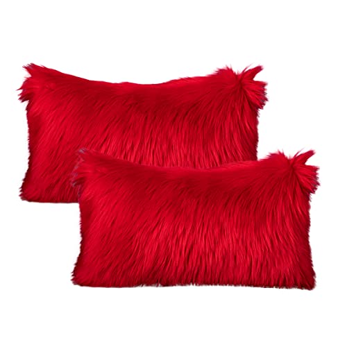 LIGICKY 2er Set Kunstfell Kissenbezug Einfarbig Plüsch Weich Künstlich Pelz Throw Kopfkissenbezug Kissenhülle Dekorative Rechteck Kissen Dekokissen für Sofa Schlafzimmer Auto, 30 x 50 cm Weiß LIGICKY 2er Set Kunstfell Kissenbezug Einfarbig Plüsch Weich Künstlich Pelz Throw Kopfkissenbezug Kissenhülle Dekorative Rechteck Kissen Dekokissen für Sofa Schlafzimmer Auto, 30 x 50 cm Weiß von LIGICKY