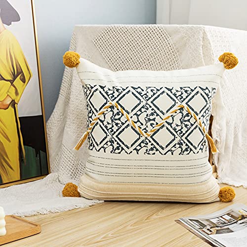 LIGICKY Dekorative Kissenbezug Moderne Boho ​Kissenbezüge Weich Kissenhülle Baumwolle Deko Kissen Sofakissen für Wohnzimmer Couch Schlafzimmer 45 x 45 cm von LIGICKY