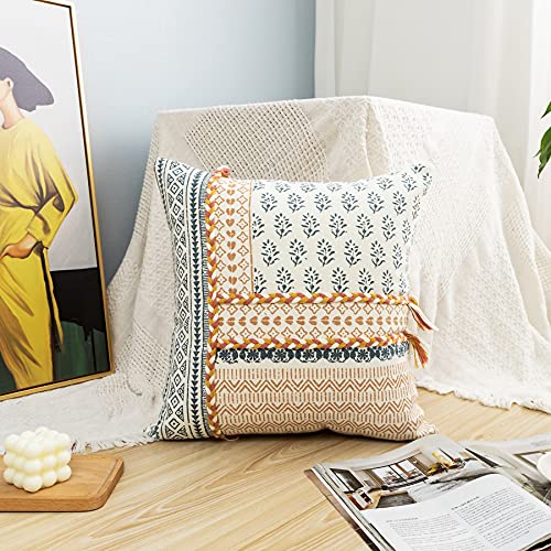 LIGICKY Dekorative Kissenbezug Moderne Boho ​Kissenbezüge Weich Kissenhülle Baumwolle Deko Kissen Sofakissen für Wohnzimmer Couch Schlafzimmer 45 x 45 cm von LIGICKY