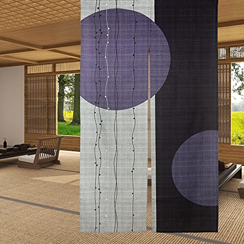 LIGICKY Japanische Gardinen Noren Lang Vorhänge Türvorhang Tapisseri für die Heimtextilien Raumteiler 85 x 150 cm (Geometrische Designs) von LIGICKY