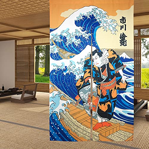 LIGICKY Japanische Gardinen Noren Lang Vorhänge Türvorhang Tapisseri für die Heimtextilien Raumteiler 85 x 150 cm von LIGICKY