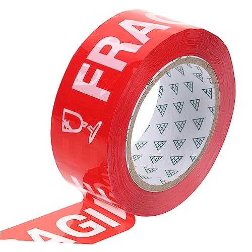 LIGIGWASH 1 Rolle Fragile Warnklebeband Zerbrechlich Paketband für Selbstklebend Rotes Klebeband mit Weißer Hochwertige Versandetiketten für Sichere von LIGIGWASH