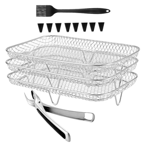 LIGIGWASH 1 Satz Lagiges Stapelbares Rack für Heißluftfritteusen Vielseitiges Grillzubehör aus für Gesundes Kochen für Familie und Freunde Einfache Langlebig von LIGIGWASH