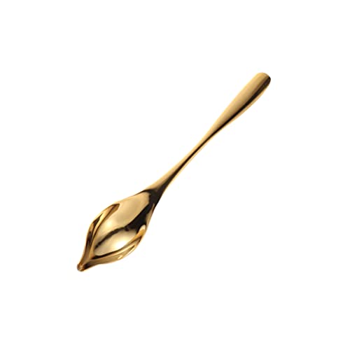 LIGIGWASH 1 Stück Gewürzschaufel mit Spitzem Löffel Goldene Saucenkelle für Küche und Restaurant zum Dosieren von Ölen und Saucen Rutschfester Griff Hitzebeständig von LIGIGWASH