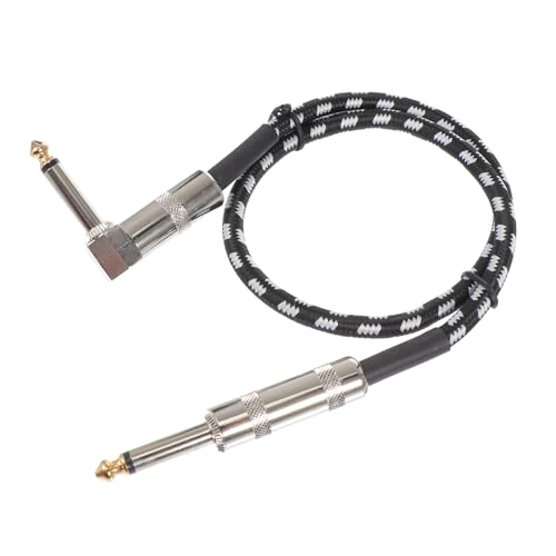 LIGIGWASH 1 Stück Praktischer Audiokabel Adapter für Gitarre und Bass Gewebtes Verbindungskabel Schwarz und Weiß Langlebig und Scratch Resistant für Instrumente von LIGIGWASH
