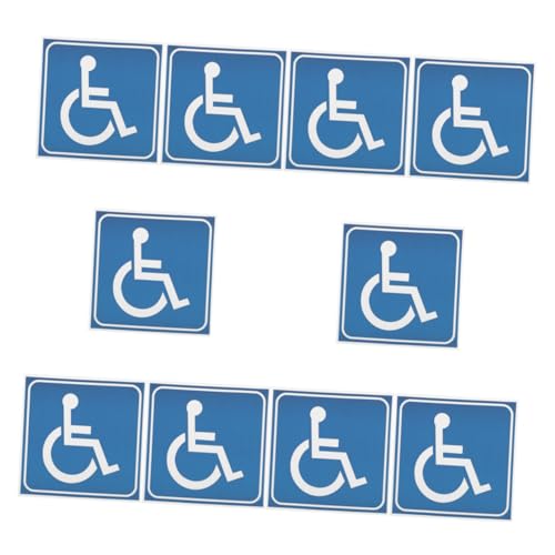 LIGIGWASH 10 Stück Behindertenaufkleber Wasserfest Kratzfest Rollstuhlsymbol Für Zuhause und Auto Geeignet Einfach Haftend Accessibility Markierung von LIGIGWASH