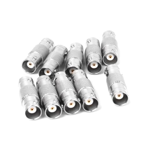 LIGIGWASH 10 Stück Teiliges Koaxial Female zu Female Kabelkupplungsadapter aus Aluminiumlegierung Robuster Koaxialstecker Sichere Verbindung für CCTV Überwachungskameras und DVR Systeme von LIGIGWASH