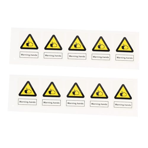 LIGIGWASH 10 Stück Teiliges Warnhinweis Aufkleber Selbstklebende Sicherheitskennzeichnung Robuste Warnschild Etiketten für Maschinen Praktische Schutzaufkleber zur Handquetschungswarnung von LIGIGWASH