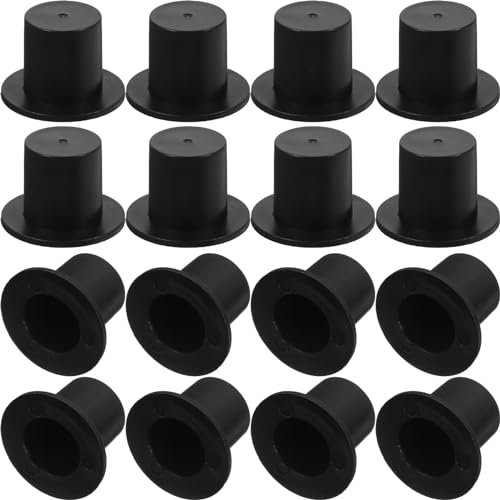 LIGIGWASH 100 Stück Mini Clown Hut Dekoration Weihnachts Dekorative Kunststoff Hüte für DIY Projekte S Schwarz für Bastelarbeiten und Partybedarf von LIGIGWASH