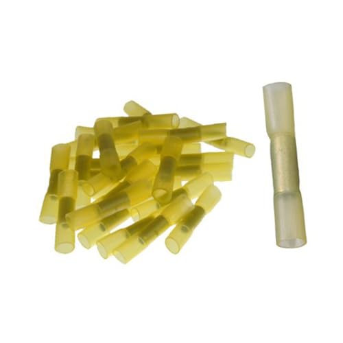 LIGIGWASH 100 Stück Schrumpfverbinder Wasserdichtes Isoliertes Crimp Terminal Gelb mit Doppellagigem Polyolefin und Heißschmelzkleber für Kabelschutz und Korrosionsschutz von LIGIGWASH