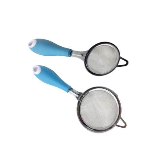 LIGIGWASH 2 Stück Edelstahl Küchensieb Feinmaschig Rostfrei Handliches Mehl Teesieb für Backen Kochen Kleines Großes Sieb Feines Sieb mit Griff für Teepulver Mehl Puderzucker von LIGIGWASH