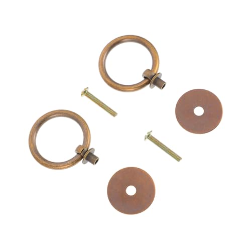 LIGIGWASH 2 Stück Messing Schubladengriffe Vintage Ringgriff Möbelgriffe für Kommode Schrank Schublade Langlebig und Stilvoll Passend für Schränke und Kleiderschränke von LIGIGWASH