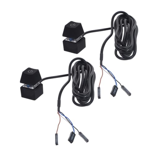 LIGIGWASH 2 Stück PC Power Button mit Verlängerungskabel Externer Netzschalter für Desktop Computer Motherboard Einfacher Ausschalter für PC Stromversorgung Teiliges von LIGIGWASH