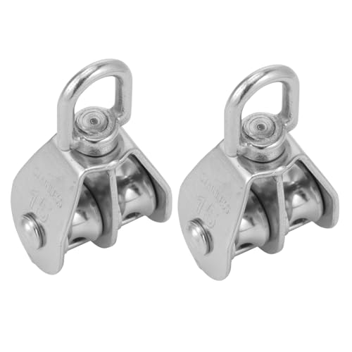 LIGIGWASH 2 Stück Pulley Block Edelstahl Doppel flaschenzug Seilrolle mit Polierter Oberfläche Leichtes Design Robust für Zugarbeiten Innen und Außen Langlebige Umlenkrollen von LIGIGWASH