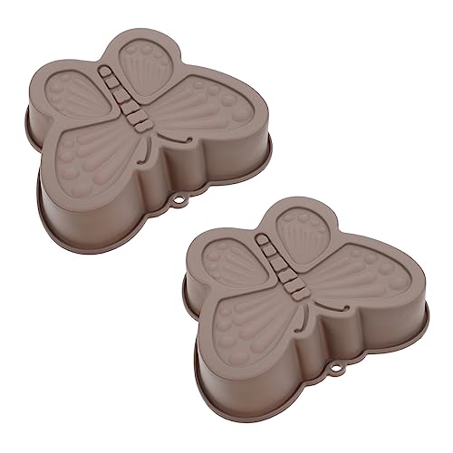 LIGIGWASH 2 Stück Silikon Backform Schmetterling Umweltfreundlich Lebensmittelecht Hitzebeständig Antihaftbeschichtet Flexibel für DIY Dessert und Kuchenherstellung Zufällige Farbe von LIGIGWASH